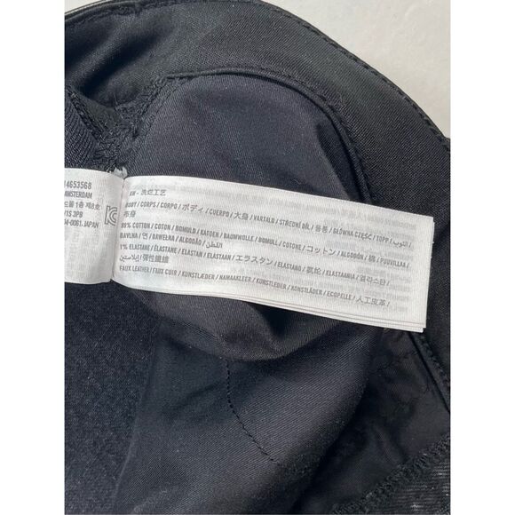 Abercrombie &Fitch 90s Relaxed Jean High Rise Faux Leather Black Size 32/14 LONG - Picture 4 of 8